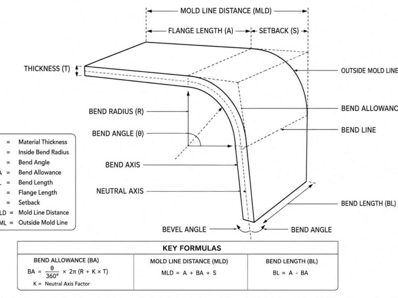 Bend Radius Chart for Sheet Metal: Materials, Thickness & Design Guidelines